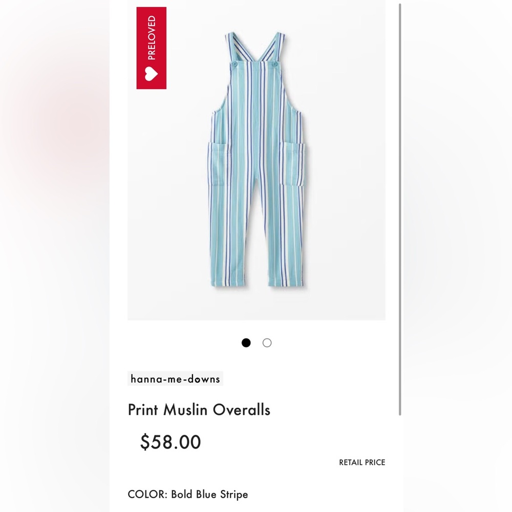 Hanna Andersson Print Muslin Overalls - Blue Stripe